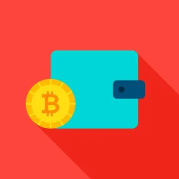 Bitcoin Purse Flat Icon Stock Illustration