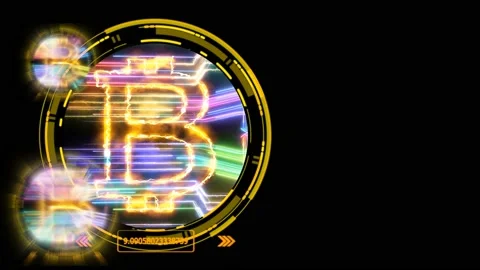 Bitcoin quantum computer futuristic technology colorful digital layer dimension Stock Footage 160051069