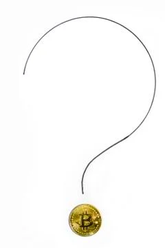 Bitcoin questionmark, cryptocurrency coin Фото