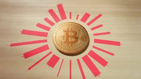 Bitcoin radial red candles Stock Footage 241500737