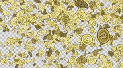 Bitcoin Rain Alpha Motion Stock Footage 57200064