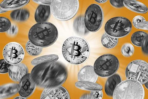 Bitcoin rain Stock Photos