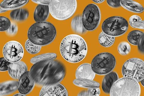 Bitcoin rain Stock Photos