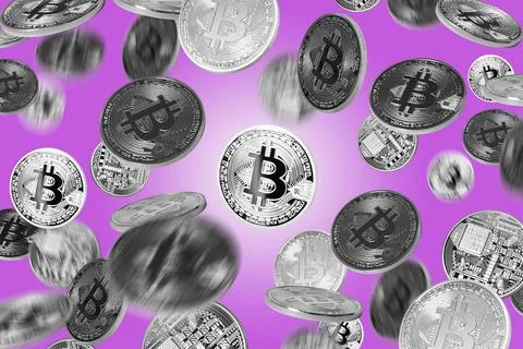 Bitcoin rain Stock Photos