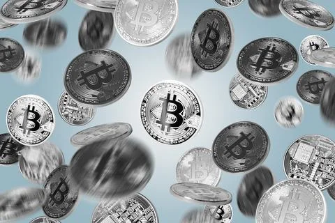 Bitcoin rain Stock Photos