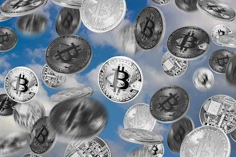 Bitcoin rain Stock Photos