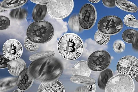 Bitcoin rain Stock Photos