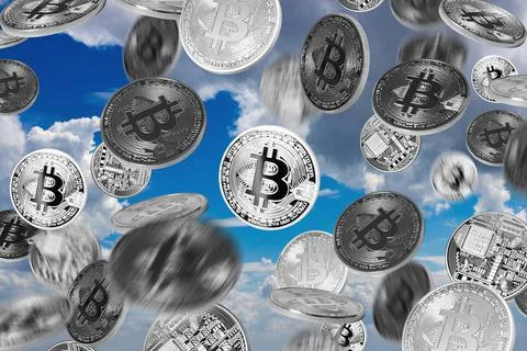 Bitcoin rain Stock Photos