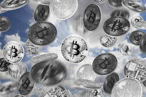 Bitcoin rain Stock Photos