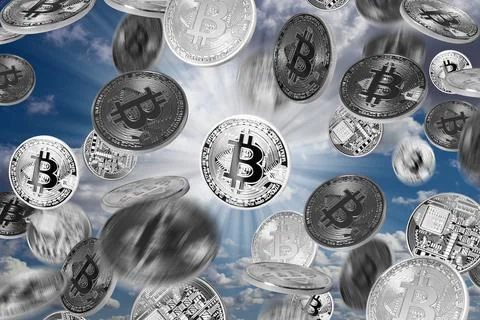 Bitcoin rain Stock Photos