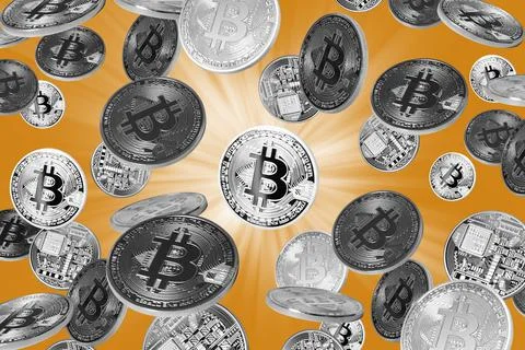 Bitcoin rain Stock Photos