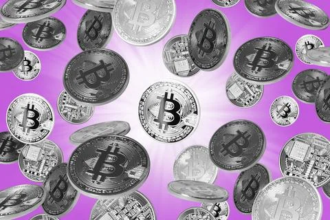 Bitcoin rain Stock Photos