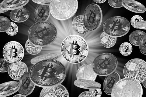 Bitcoin rain Stock Photos