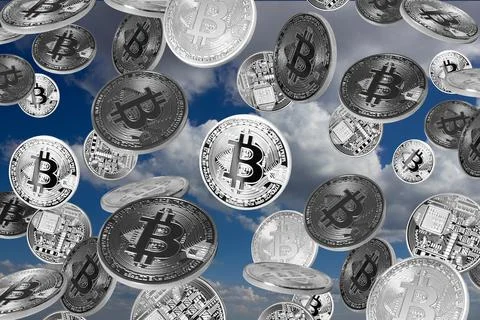 Bitcoin rain Stock Photos
