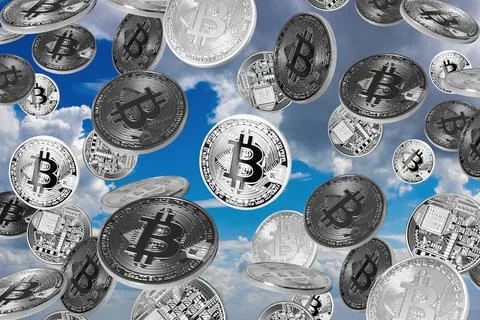 Bitcoin rain Stock Photos