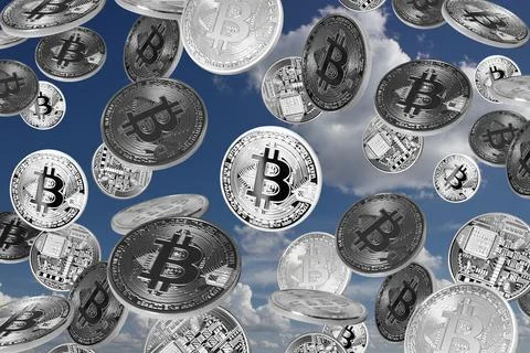Bitcoin rain Foto stock