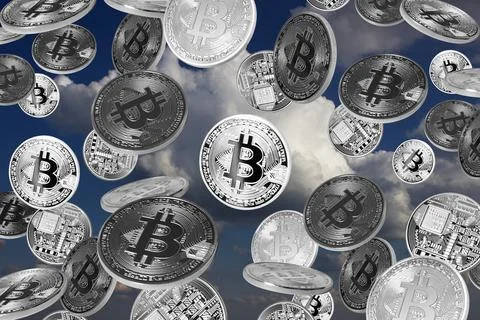 Bitcoin rain Stock Photos