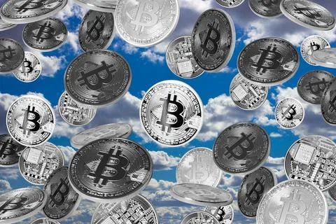 Bitcoin rain Stock Photos