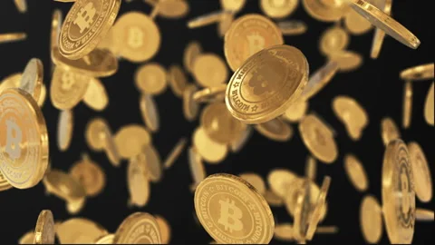 Bitcoin raining day 1920x1080 60fps VJ Loop LIMEART Stock Footage 100126103