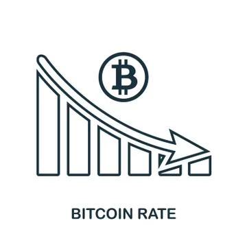 Bitcoin Rate Decrease Graphic icon. Mobile app, printing, web site icon. Simple Illustrazione stock