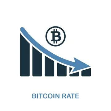 Bitcoin Rate Decrease Graphic icon. Monochrome style design from diagram icon Stock Illustration