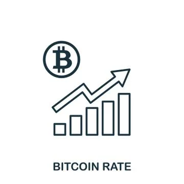 Bitcoin Rate Increase Graphic icon. Mobile apps, printing and more usage. Simple 库存插图