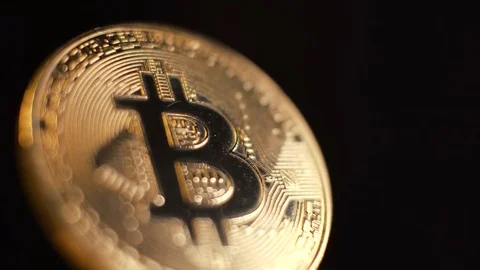 Bitcoin Real Coin Macro Shot Stock Footage 81695445