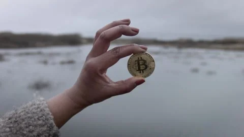Bitcoin real life Stock Footage