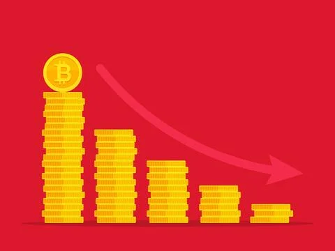 Bitcoin recession vector illustration Stock Illustration