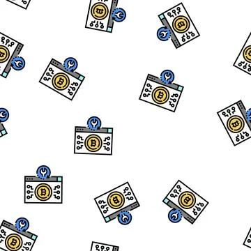 Bitcoin recovery services vector seamless pattern Stock Illustration