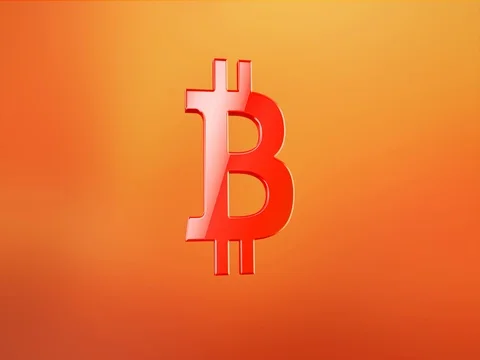 Bitcoin Red 3d Icon Stock Footage 69726019