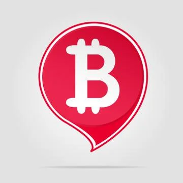 Bitcoin red logo with soft shadow Иллюстрация