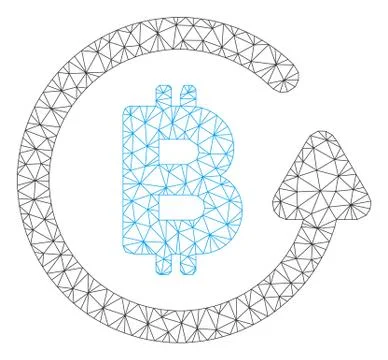 Bitcoin Refund Vector Mesh Wire Frame Model Illustrazione stock