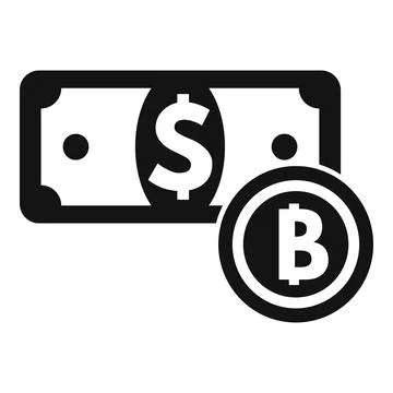 Bitcoin replacing dollar concept icon, cryptocurrency exchanging money Stock Illustration