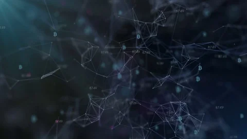 Bitcoin revolves in the world monetary system.cinematographic background Video stock 80525144
