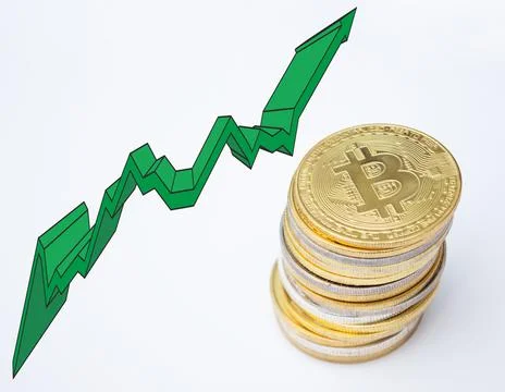 Bitcoin rise Stock Photos