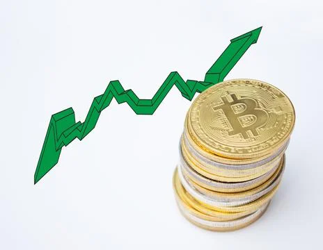 Bitcoin rise Stock Photos