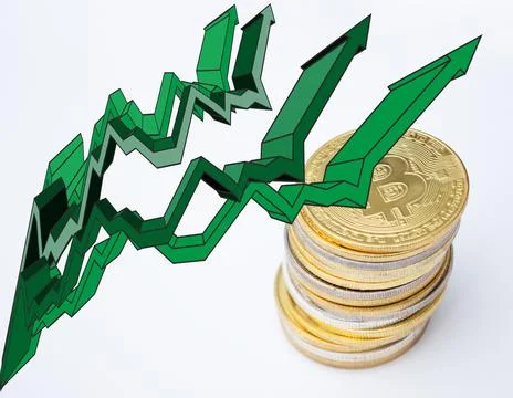 Bitcoin rise Stock Photos