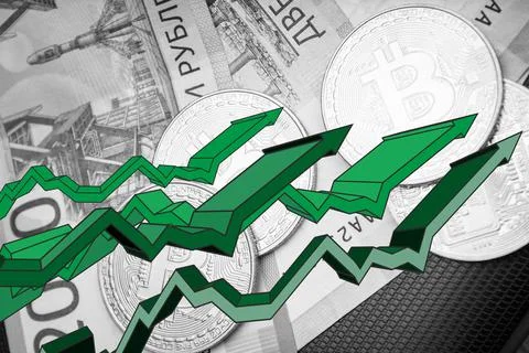 Bitcoin rise Stock Photos