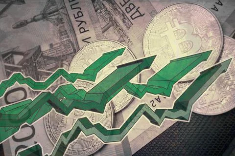 Bitcoin rise Stock Photos