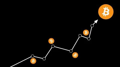 Bitcoin Rising Simple Chart Design Background Concept Stock Illustration