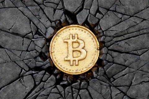 Bitcoin rock Ilustração Stock