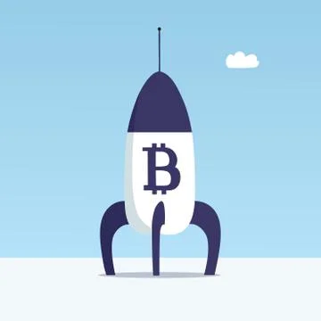Bitcoin rocket Stock-Illustration