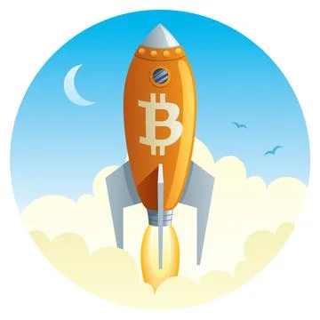 Bitcoin Rocket Launch Stockillustratie