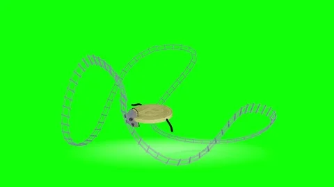 Bitcoin rollercoaster ride - 3d looping animation on green background. Stock Footage 83318995