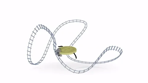 Bitcoin rollercoaster ride - 3d looping animation on white background. Stock Footage 83319260