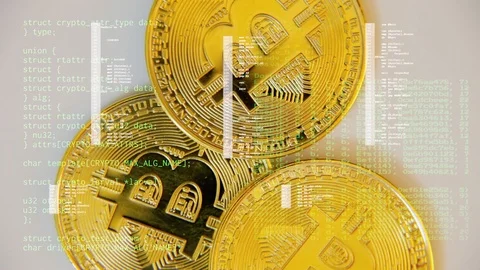 Bitcoin rotate trio source code Video stock 87256414