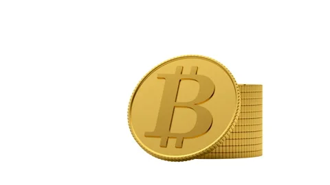 Bitcoin rotates with an alpha channel in 3D animation. Video stock 159658972