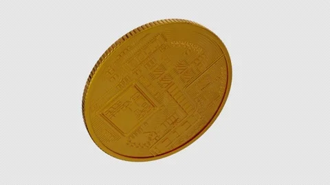 Bitcoin rotates on a transparent background. Looped video with an alpha channel. Stock Footage 165551859