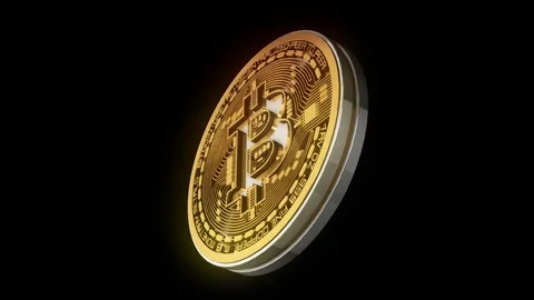 Bitcoin Rotating 3D Animation Loop Stock Footage 78349962